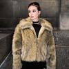 Stylish Women's Casual One-Piece Leather & Fur Jacket