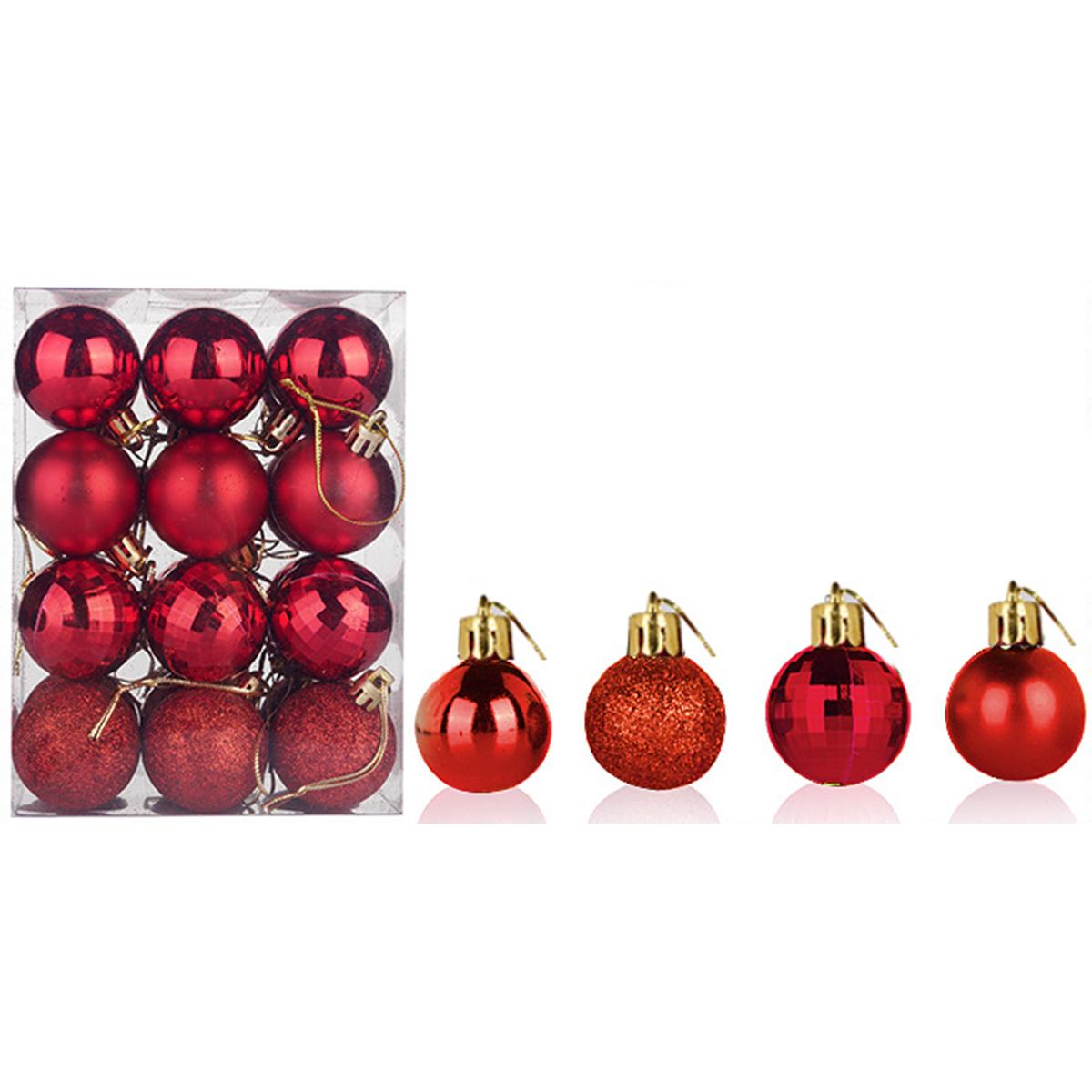 

24 шт./набор 40 мм Рождественский рождественский шар-безделушка для подвешивания Домашнее украшение для вечеринки красный