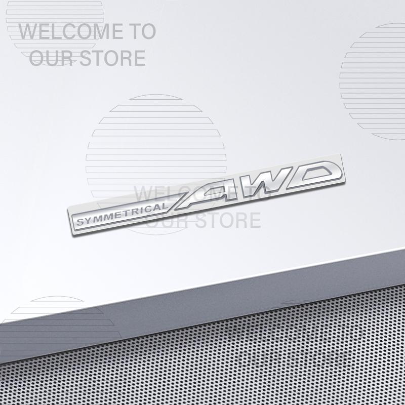Car Decor Metal SYMMETRICAL AWD Letter Emblem 3D Sticker For Subaru Forester Leone Impreza Legacy Outback Tail Rear Trunk Decals EP1
