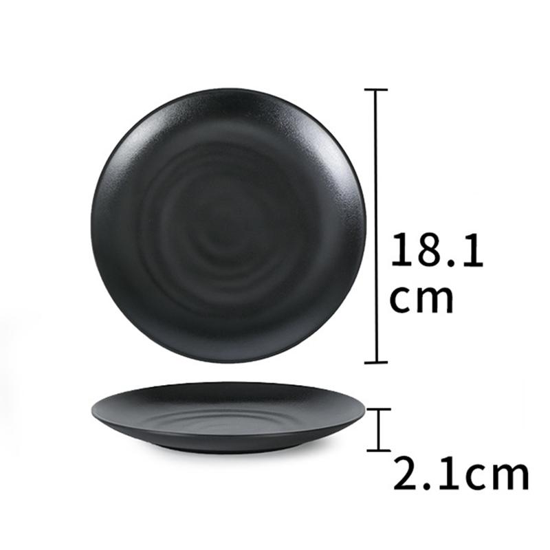 Schwarzer Melamin-Western-Essteller, Serviertablett, Hot Pot, Barbecue, Restaurant-Teller, Porzellanimitat, Geschirr, runder Teller