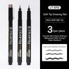 Soft Brush White Highlights Pen for Journaling Black Cardboard Manga Outline Scrapbooking Supplies Waterproof Black Drawing Pens