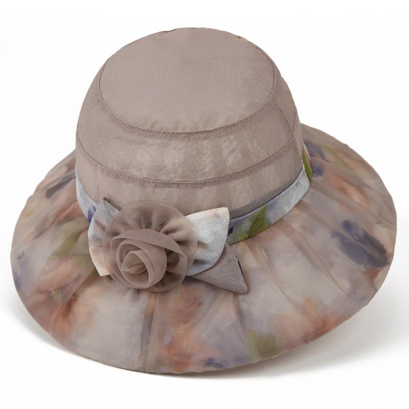 Summer fashionable and elegant sunscreen sun basin hat mesh breathable big eaves bucket hat outdoor sun hat children