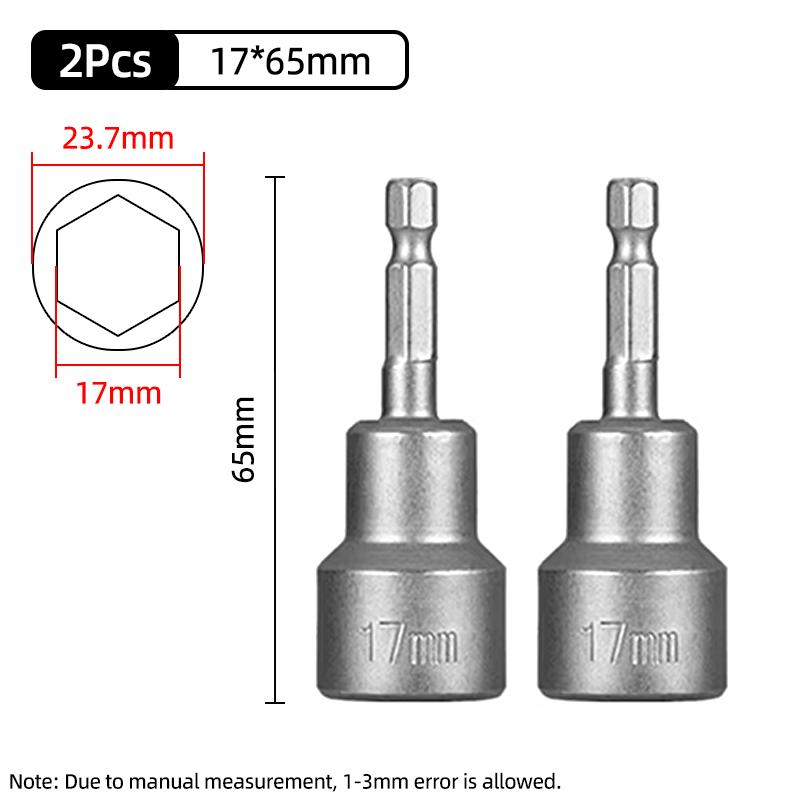 1PC Hex Socket Sleeve Nozzles Strong Magnetic Nut Driver Set Drill Bit Adapter Wind Approved Sleeve Electric 6 8 10 13 17 19MM