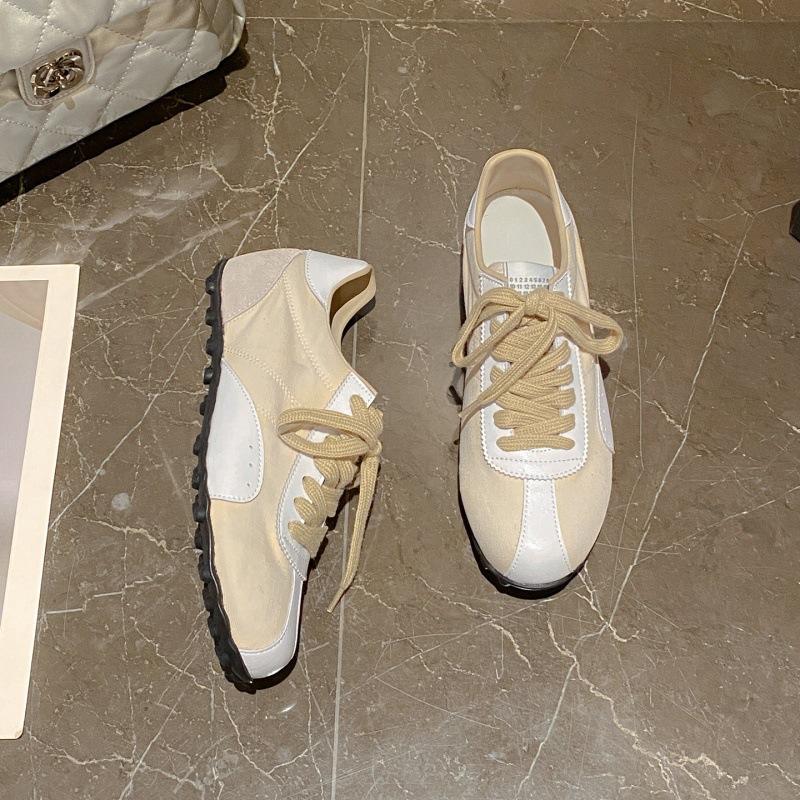 Cowhide version retro color matching German training shoes women's 2025 new versatile and thin soft sole casual sports white shoes board shoes