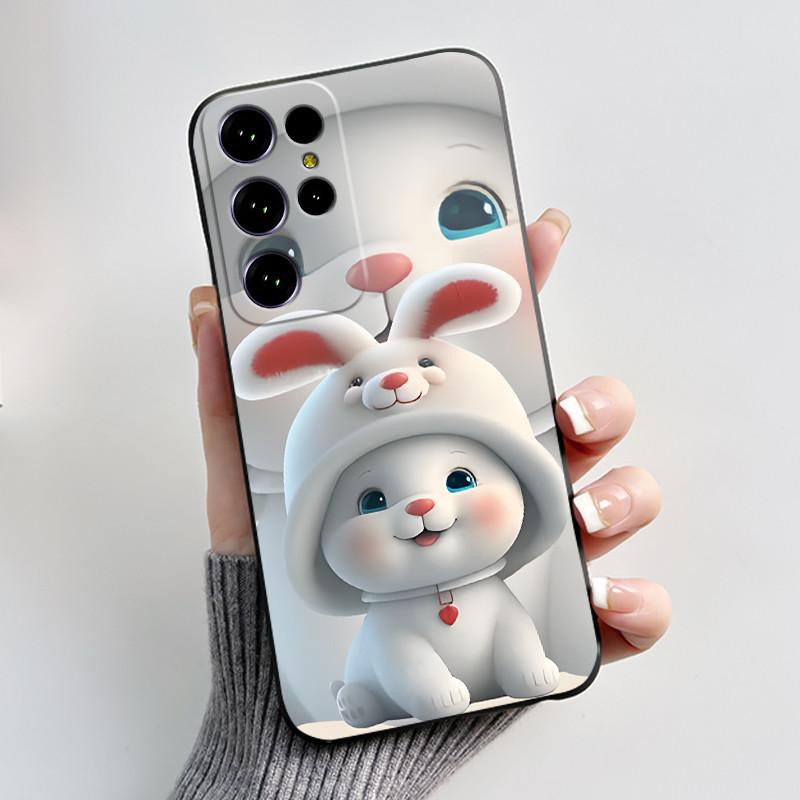 Oukitel C61 Pro maciņš Oukitel C61 GT vāciņš Luksusa Jauka Sirds Zaķis Smieklīgs Melns TPU Mīksts Silikona Aizsargājošs Tālruņa Maciņš