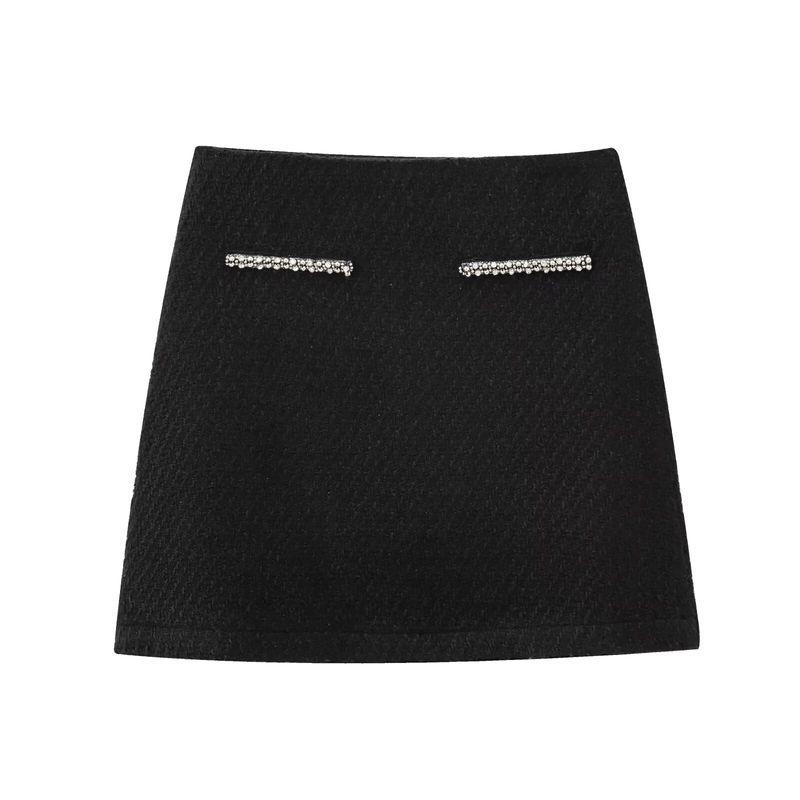 Kaslead New Arrival Women's Clothing Fashion Fengshui Diamond Decorative Velvet Coat Skirt 1246799 1246949