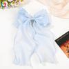 Women's Large Sheer Bow Hair Clip, Mesh Ribbon Streamer Spring Barrette, Elegant Hair Accessory for Parties and Daily Wear