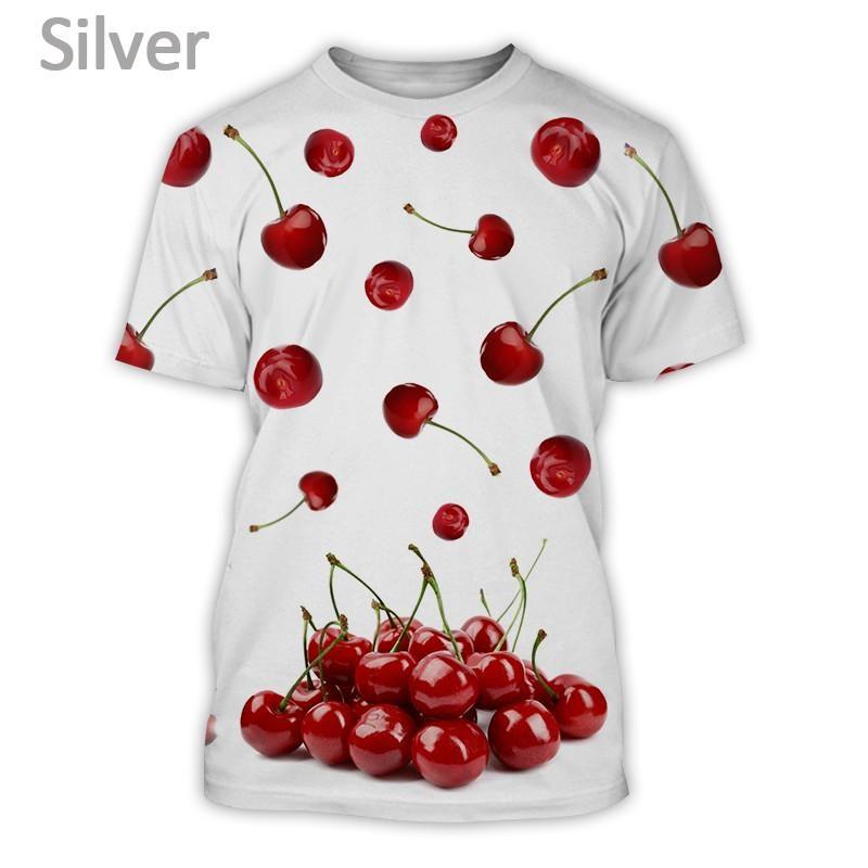 Fruit Cherry 3d Printed T-shirt Men Women Summer Short Sleeve T-Shirt Fashionable Comfortable Casual Breathable O-Neck T-Shirts
