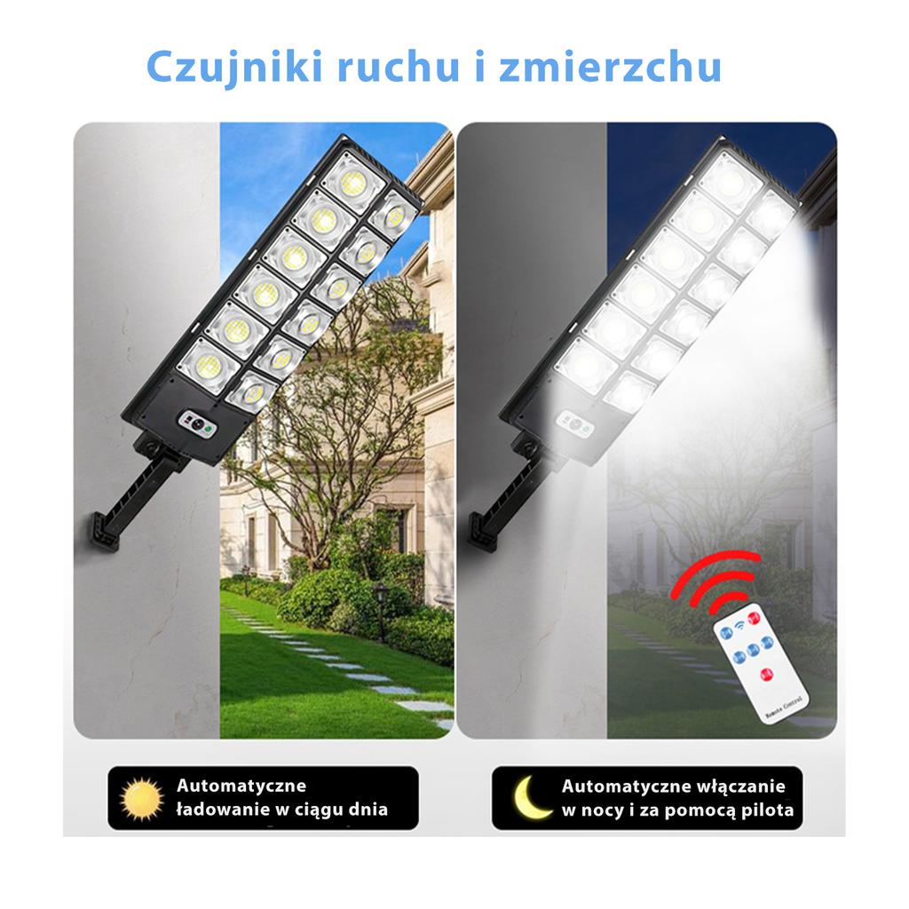 Solar Halogen Street Lamp With Motion And Twilight Sensor, 1000 W
