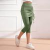 Damskie legginsy treningowe ze spódniczką ze sznurkiem, casualowe letnie z wysokim stanem, miękkie, sportowe spodnie do jogi