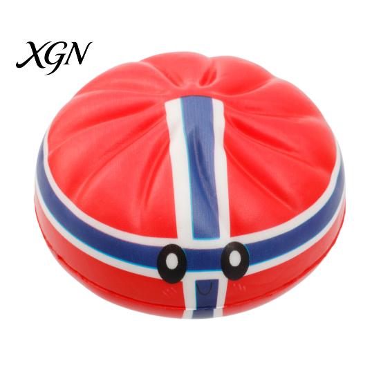 Soft Dumpling Toy 1/6Pcs Cartoon Stress Relief Anti-anxiety Flag Pattern Steamed Bun Squeeze Fidget Hand Relaxation Decompression Gadget Tool