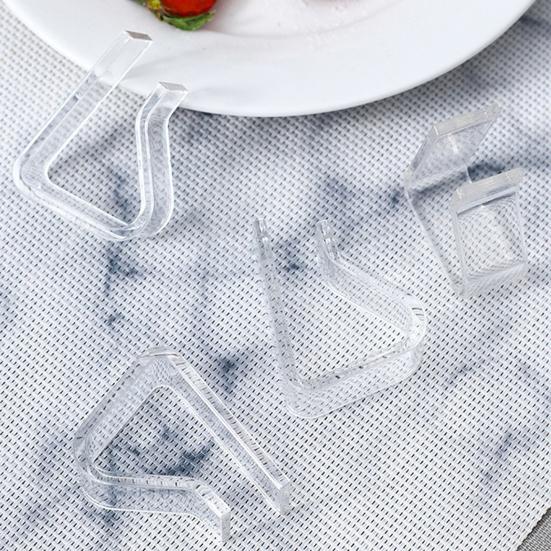 24Pcs Clear Tablecloth Clips Reusable Simple Installation Windproof Transparent Clamps Table Cover Holders