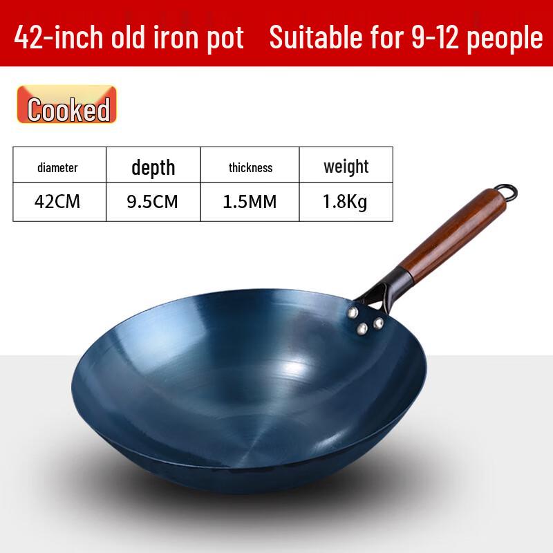 Traditional Wrought Iron Non-stick Stir-fry Pan