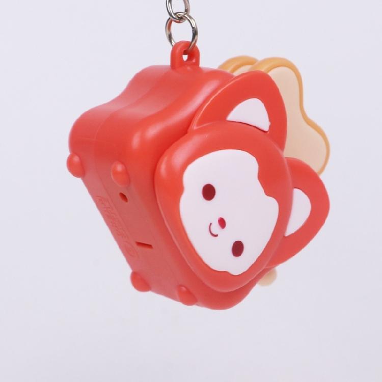 Interactive Toaster Shaped Keychain With Audible Function Lightweight Plastic Simulation Home Car Decoration