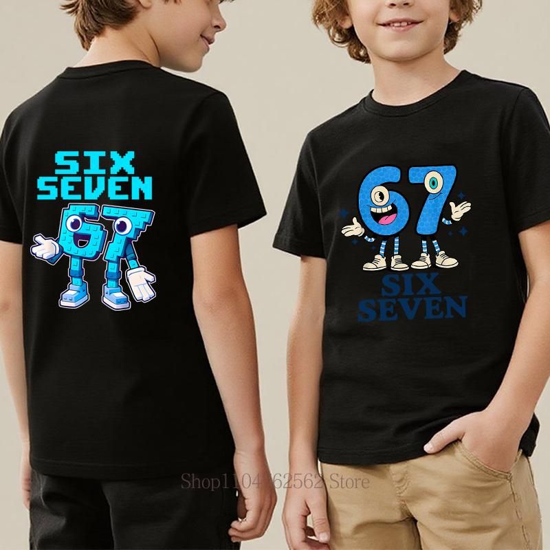 Six Seven Teenager Tshirts Summer Boys Girls Casual Fashion Colorful Short Sleeve Tops ONeck Children Tees Funny Kids Tshirts