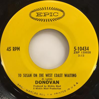 7-Zoll Schallplatte DONOVAN - To Susan On The West Coast Waiting 510434 Epic 1969 US Rock Gebraucht