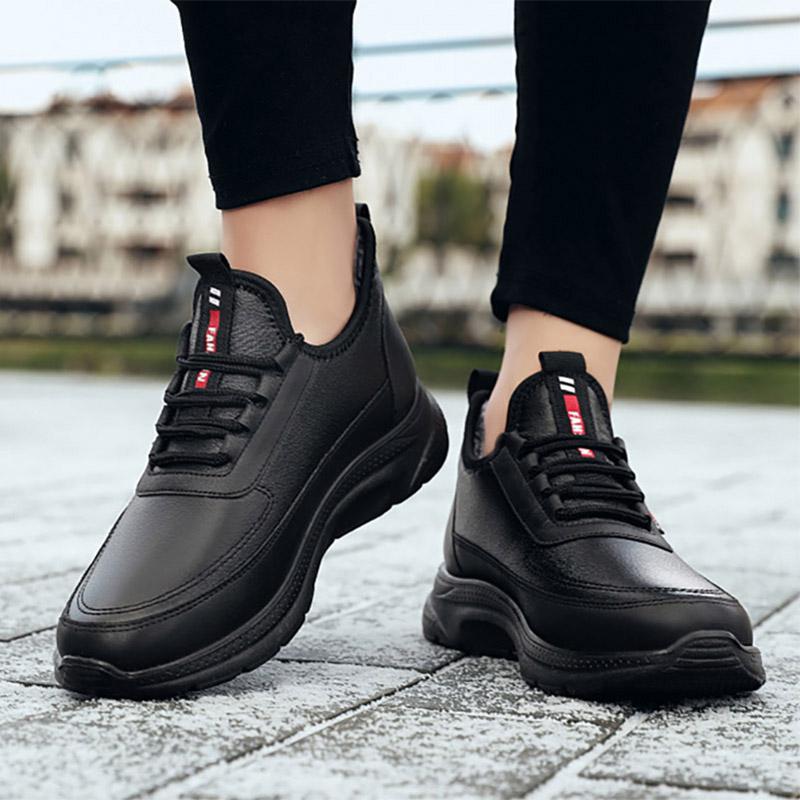 Зимние теплые мужские ботинки из искусственной кожи — фото 5