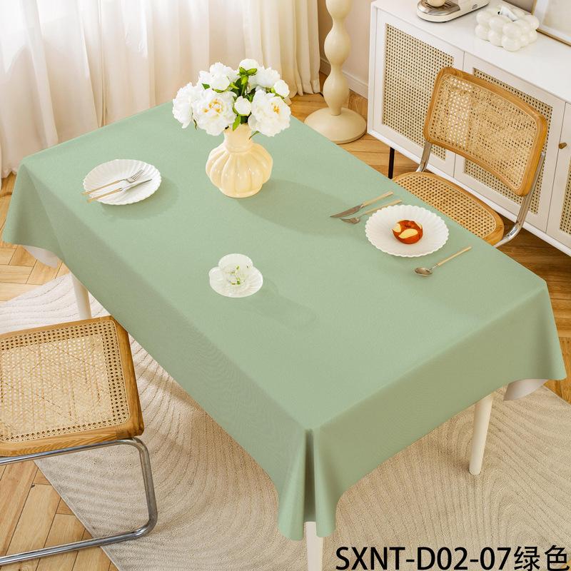 Anti-slip Fruit Stand Plaid Tablecloth PVC Waterproof and Oil-proof Rental House Solid Color Rectangular Table Coffee Table Tablecloth