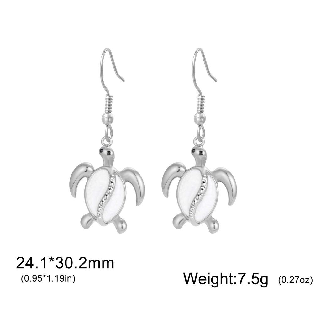 Skyrim Urocze Niebieskie Kolczyki Wiszące z Żółwiem Stal Nierdzewna Kolor Złoty Kolczyki Kobiety Dziewczyny Zwierzę Morskie Żółw Cyrkonia Prezent Urodzinowy