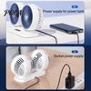 Auto Cooling Fan Car USB Powered Double Heads 360 Degree Rotatable 3 Speeds Adjustable 12V/24V Universal Large Airflow Dashboard Mount Accessories