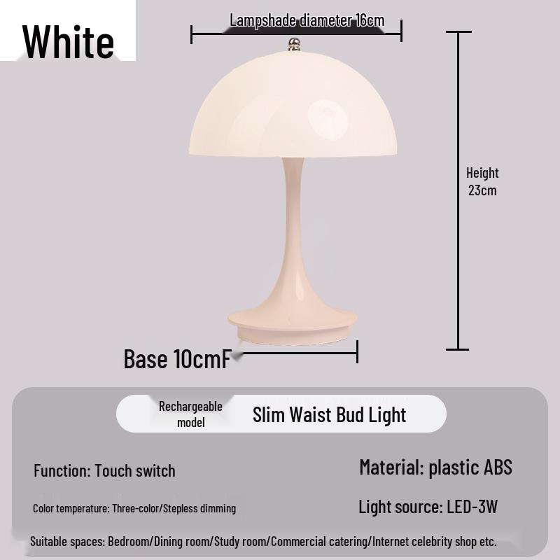 Cross-Border Mushroom Table Lamp - Cream Style, Soft Light, Girlish Bedroom Night Light