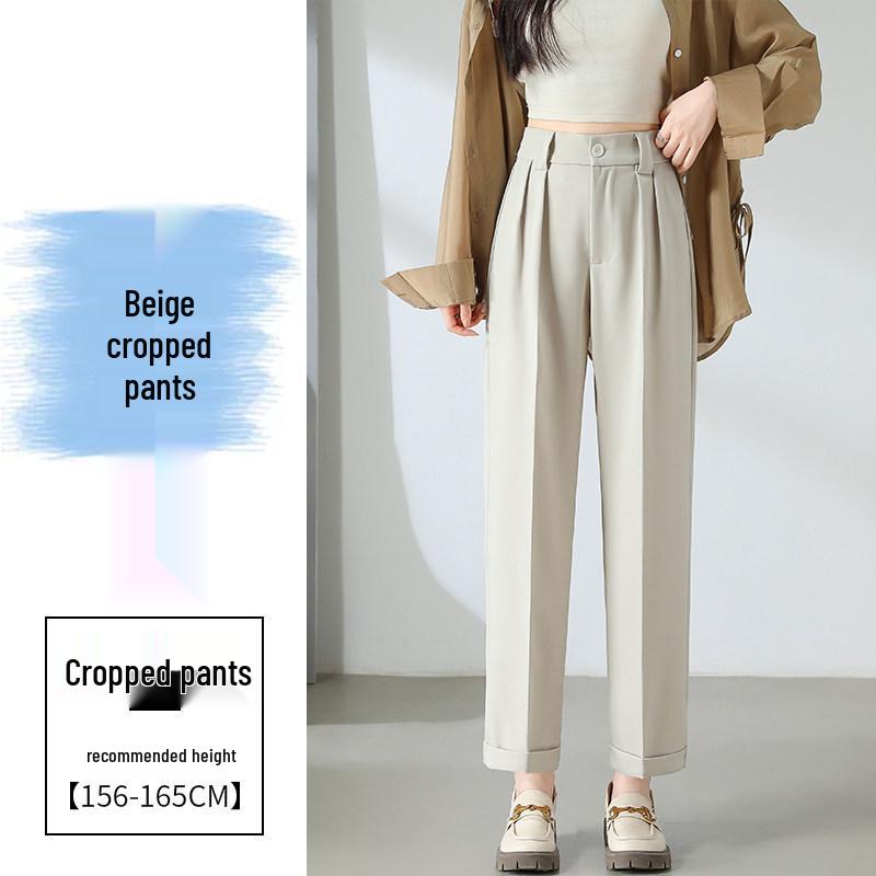 Costume Pantalon Harem Taille Haute pour Femme - Pantalon Cigarette Droit Décontracté Printemps/Été