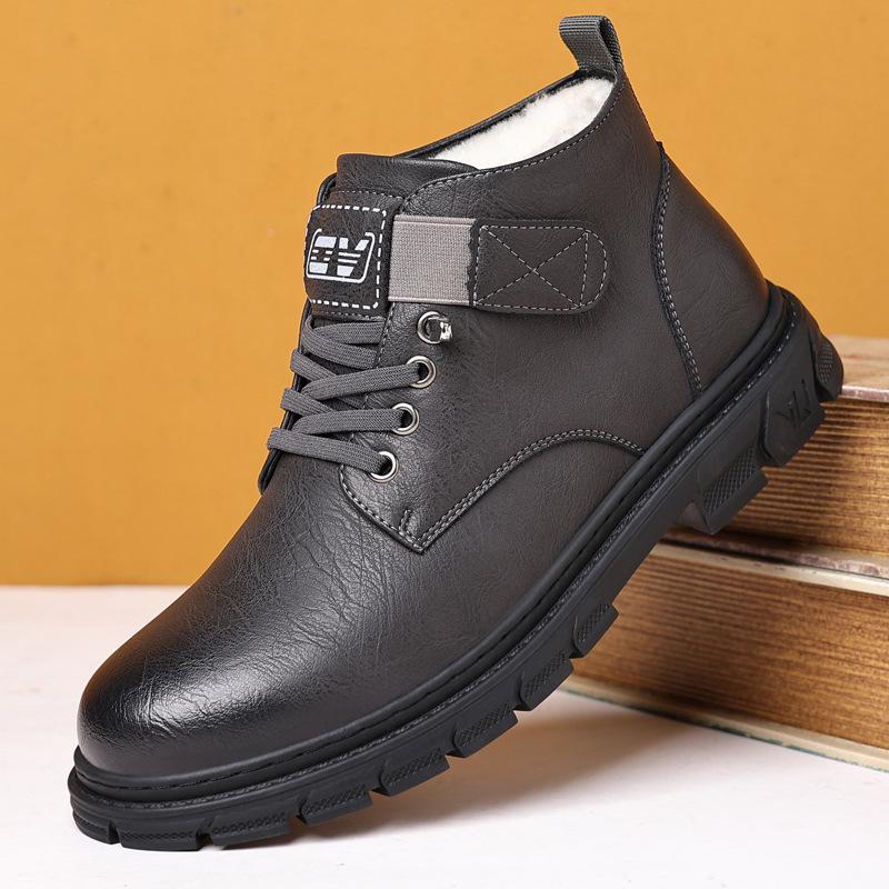 

Осенняя мода, мужские новые зимние высокие зимние ботинки, теплые ботинки, плюс бархатная теплая хлопковая обувь, мужские зимние ботинки, размер 38-44 38