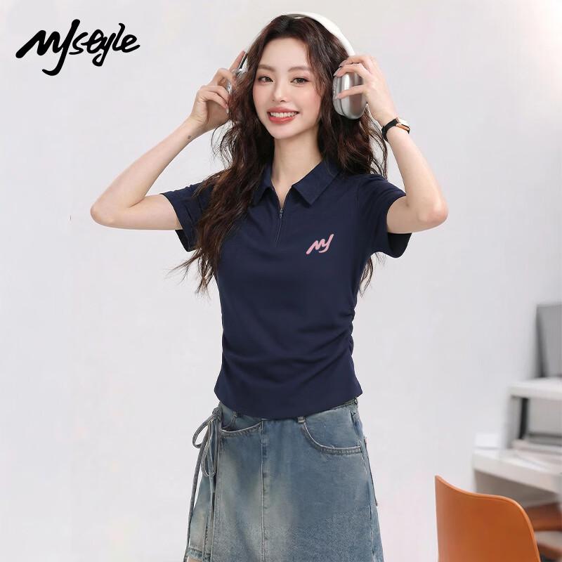 

Женская футболка-поло на молнии в стиле MJ L