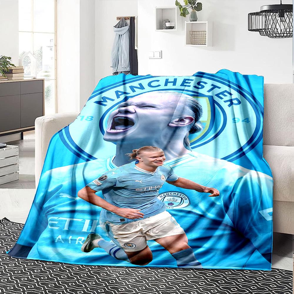 1pc Haaland15 Blanket, Gift, for Men and Women, Soft Blanket, Good for Sofa Bed Couch Travel, Lightweight Flannel Blanket