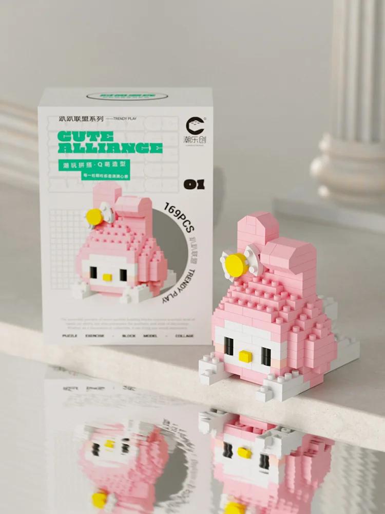 keeppley Sanrio Hello Kitty Anime Figure Building Blocks My melody Kuromi Assembled Model Dolls Cinnamoroll Children Gifts