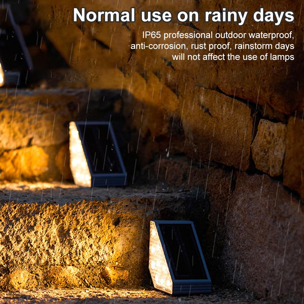 Solar Stair Lights Solar Step Light Outdoor Waterproof IP67 Solar Stair Lights Smart Light Control Solar Light For Garden Deck