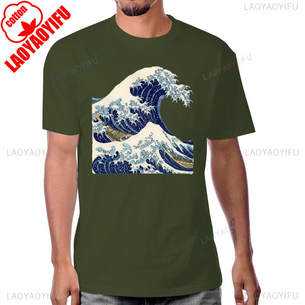 Japanese Kanagawa Wave Harajuku Hokusai T Shirt Cotton Streetwear Short Sleeve Man Tshirt Summer Style Fashion Women Tees