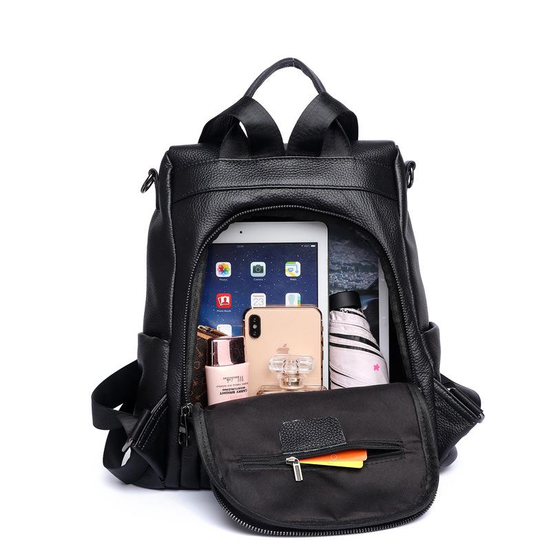 2020 new leather cowhide women's leather Korean version versatile bag women's first layer cowhide backpack women's large capacity