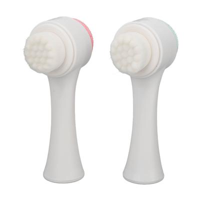 2 Pièces Brosse Nettoyante Visage Double Face Nettoyage Profond Saleté Huile Massage Visage Brosse Exfoliante Visage pour Lavage Visage Massage