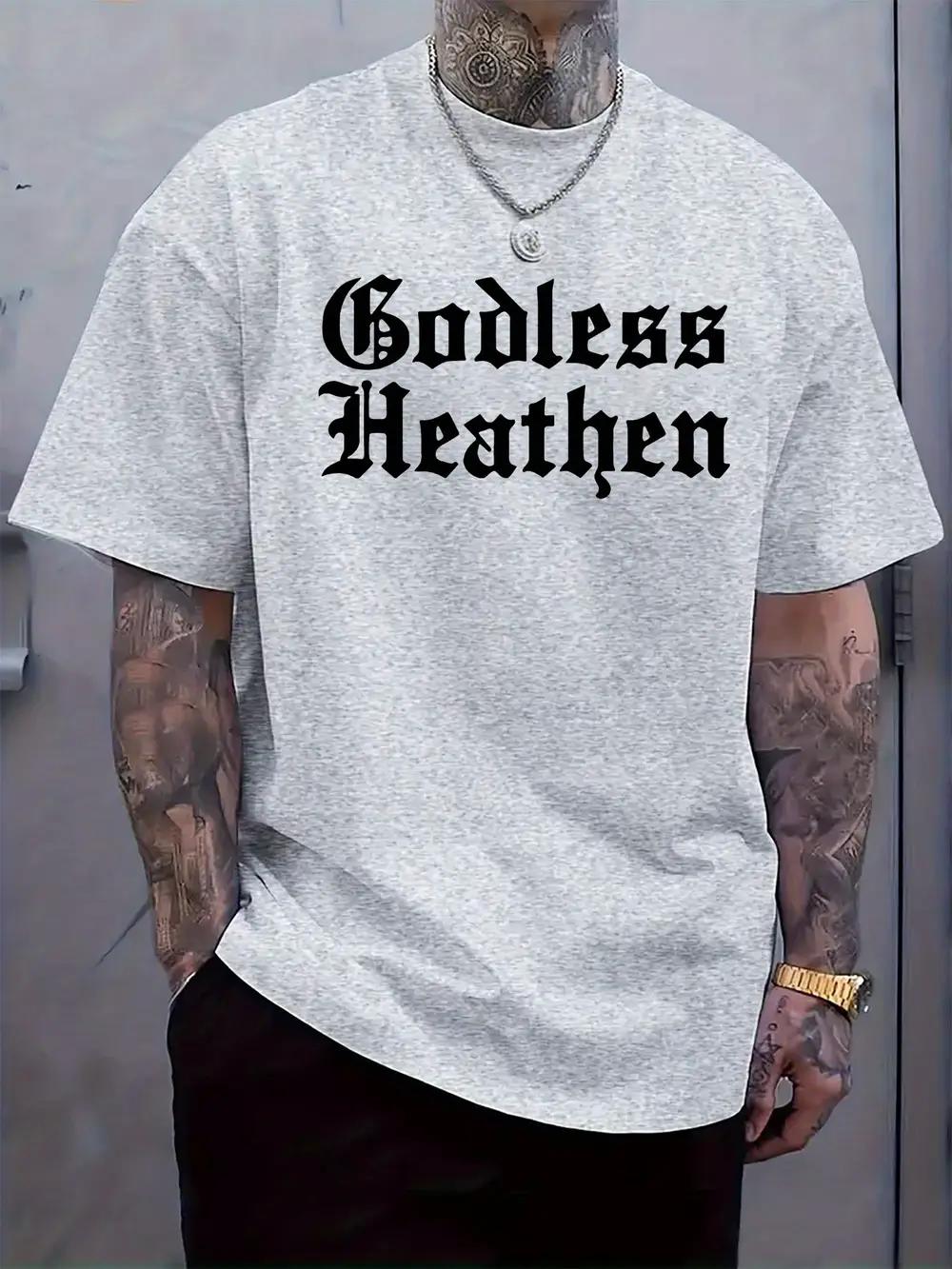 

Godless Heathen Graphic Tee - Casual Crew Neck Short Sleeve T-shirt M