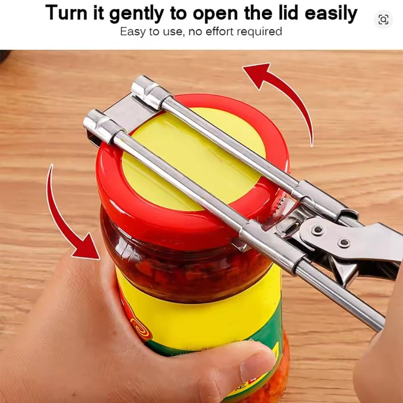Adjustable Multi-Function Bottle Cap Opener Stainless Steel Lids Off Jar Opener Labor-Saving Screw Can Opener For Kitchen Tools