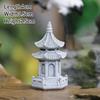 Vintage Zen Miniature Sand Stone Tower Pavilion Ornaments Lantern Figurines Japanese Garden Bonsai Rockery Lanscaping Home Decor