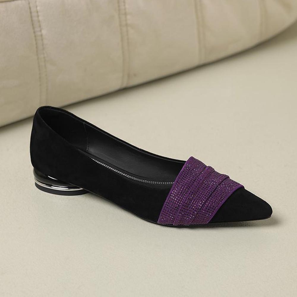 Fashion 2025 New Pointed Toe Shallow Mouth Square Heel Small Suede Shoes Women's Elegant Fashion High Heels Dress Shoes Zapatos Mujer