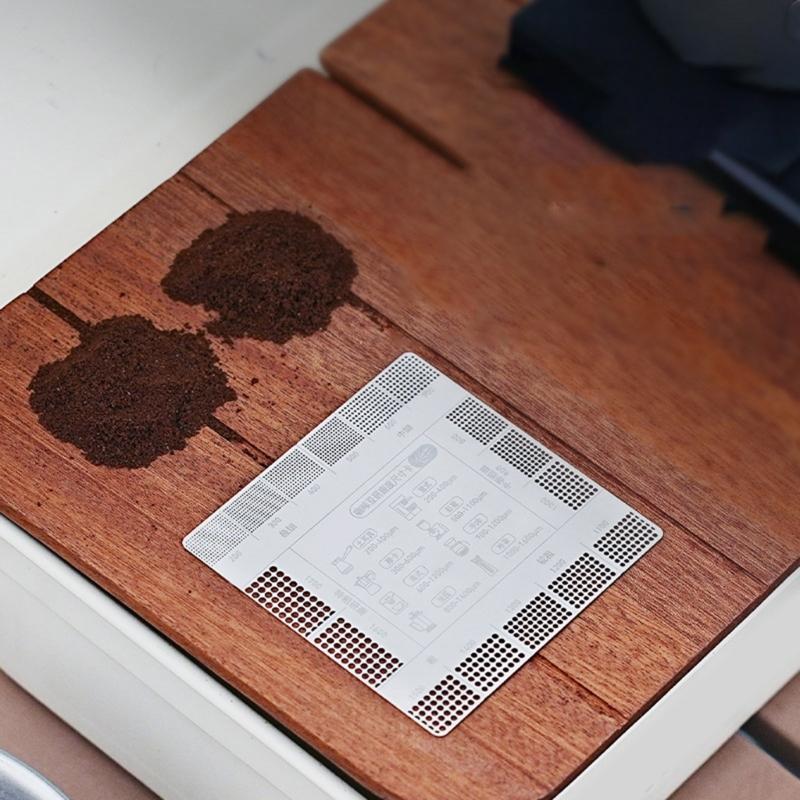 Portables Coffees Grinds Reference Card Compacts 16 Level Coffees Grinds Scale for Travel Enthusiasts