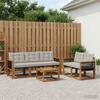 Outdoor Sofa Set with Cushions 6 Pcs Natural and Light Grey