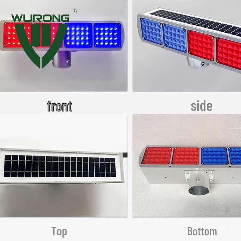 WURONG Solar Traffic Warning Strobe Light with Tripod