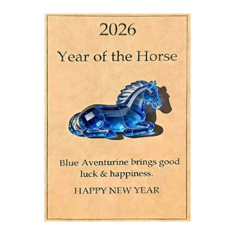 With Card Crystal Horse Figurine Handcrafted Clear Crystal Lucky Crystal Figurine Mini Size Turquoise Horse Figurine