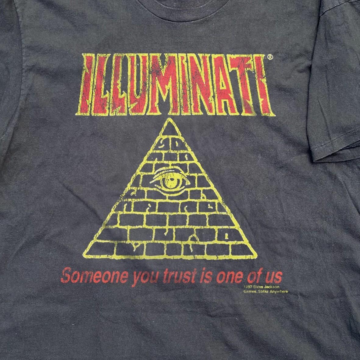 1997 Illuminati Steve Jackson Games Promo T-Shirt Black XXL 2XL