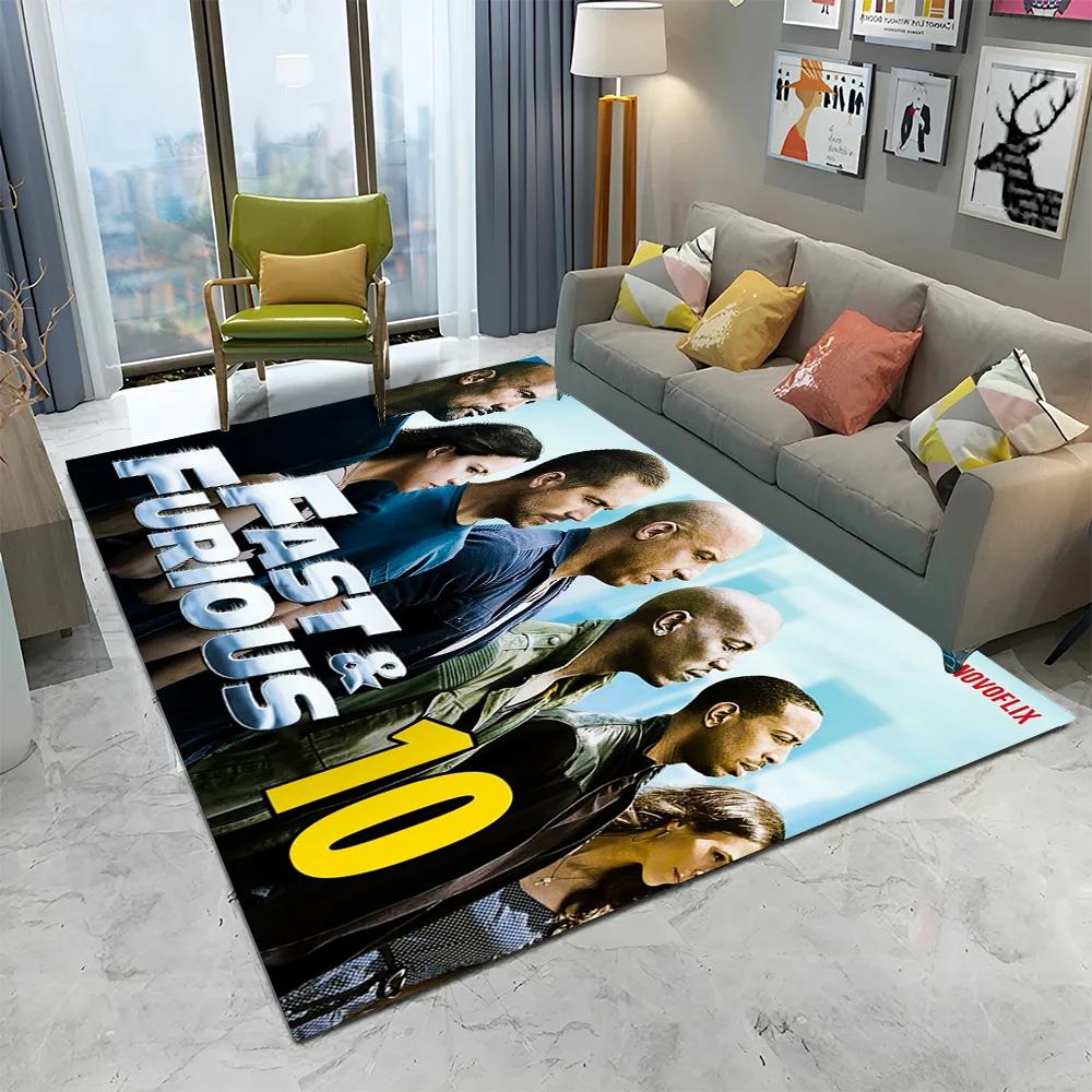 3D Printing HD 10 Fast & Furious X Carpet Rug for Home Living Room Bedroom Sofa Doormat Decor,kids Area Rug Non-slip Floor Mat