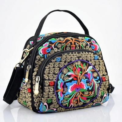 Hot Selling Ethnic Style Embroidered Mobile Phone Bag, Hand-held Crossbody Small Square Bag, Double-sided Embroidered Large Capacity Shoulder Bag