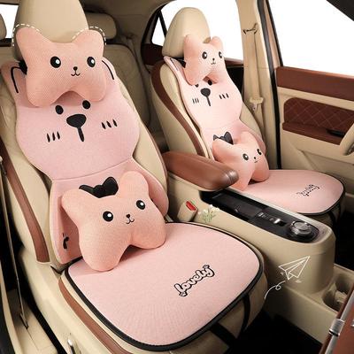 Universal Four Seasons Linen Puppy Car Seat Cushion - Non-slip Half-Wrap for West Highland