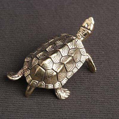 Retro ottone longevità tartaruga ornamenti da tavolo decorazioni artigianali di animali in rame