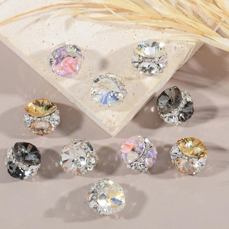 3D Nail Charms,Sparkles Nail Rhinestones Nails Gems Alloy Nails Crystals Jewelry Nail Studs for Nails Art Decorations