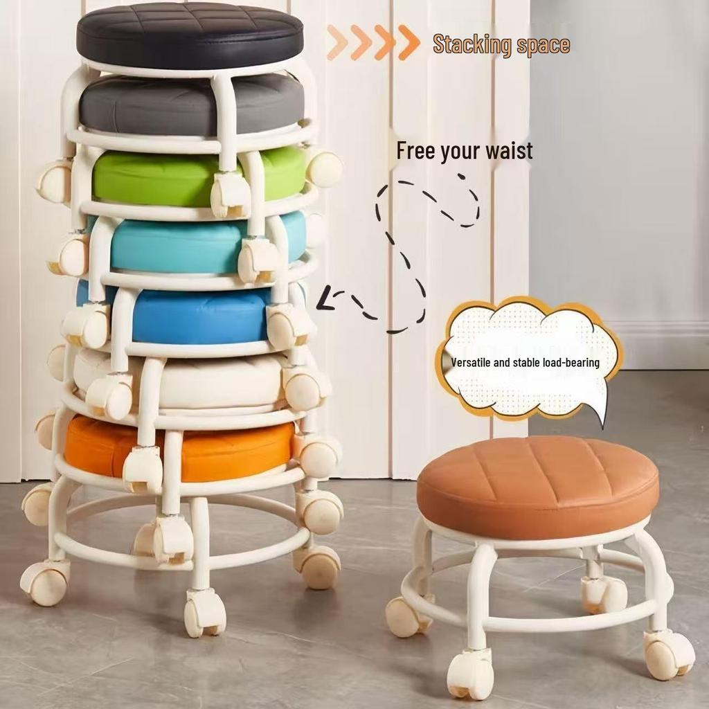 Children's Low Stool with Universal Wheels - Versatile, Movable Chair for Living Room