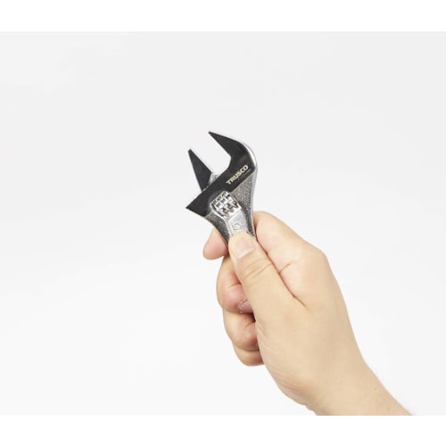 TRUSCO Wide Adjustable Wrench, Short Type, Yellow, 24mm, TRMW-24S